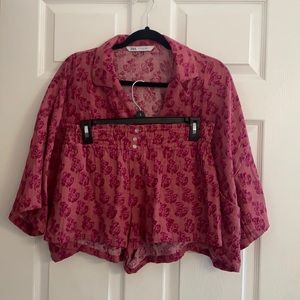 Zara short and shirt set